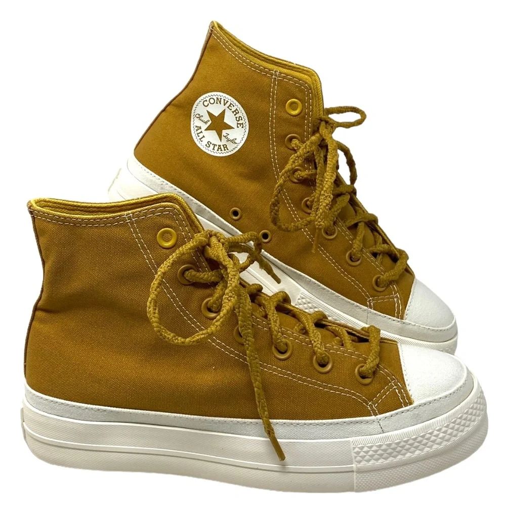 Converse Ctas Lift Platform Sneakers Women's High Top Burnt Honey Casual A04363F